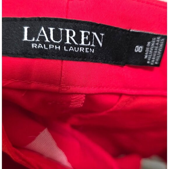 Lauren Ralph Lauren Women's Red Tailored Formal Micro Shorts Side Pockets SZ00 - Picture 7 of 8